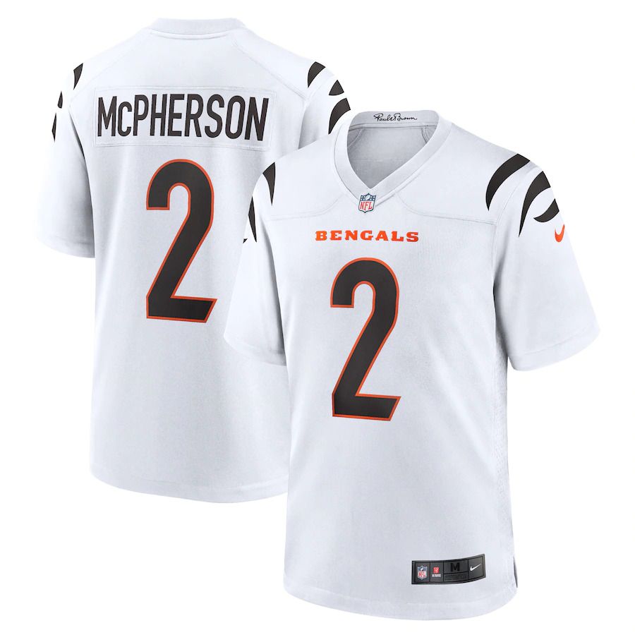 Men Cincinnati Bengals 2 Evan McPherson Nike White Game Player NFL Jersey
